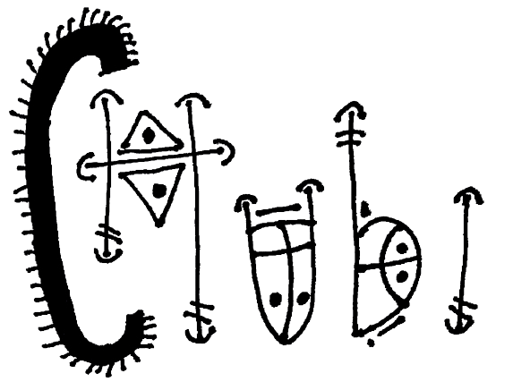 An african abstract art style rendering of the word "chubi"